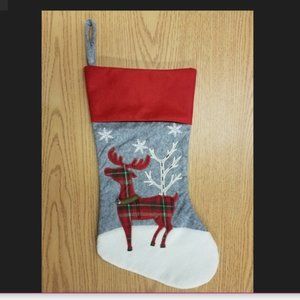Christmas Reindeer Hanging Stocking Decor.